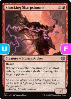 MTG Shocking Sharpshooter TDM U Creature Human Archer *Foil* NM - Image 1