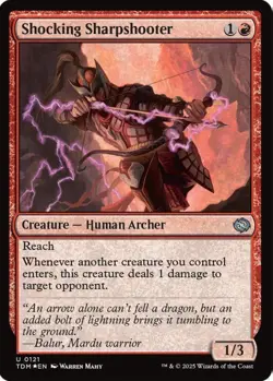 MTG Shocking Sharpshooter TDM U Creature Human Archer *Foil* NM - Image 2