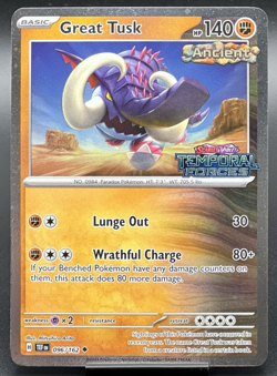 Pokemon Great Tusk 096/162 Cosmos Holo STAMPED Temporal Forces EXCLUSIVE NM - Image 1