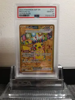 PSA 10 2024 POKEMON SURGING SPARKS HYPER RARE PIKACHU EX #247 - Image 1