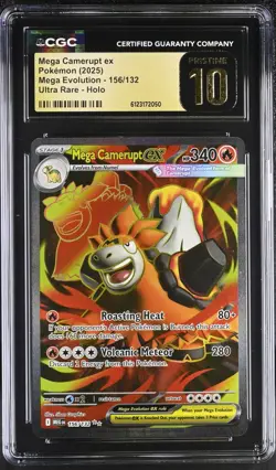Pokemon 2025 Mega Camerupt ex UR-Holo Mega Evolution #156 CGC PRISTINE 10 - Image 1