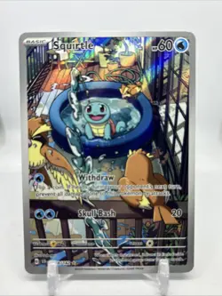 Pokemon Squirtle TCG Full Art Holo Card 148/142 Stellar Crown Illustration Rare - Image 1