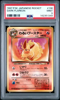 1997 POKEMON JPN ROCKET #136 DARK FLAREON PSA 9 - Image 1