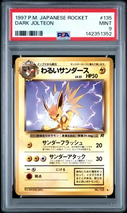 1997 POKEMON JPN ROCKET #135 DARK JOLTEON PSA 9 - Image 1