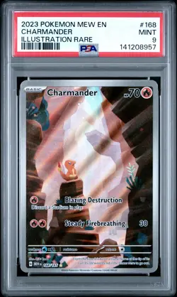 2023 Pokemon Mew EN-151 Charmander Illustration Rare PSA 9 #168 - Image 1