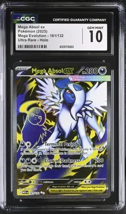 Pokemon Mega Absol ex 2025 Mega Evolution 161/132 Ultra Rare Holo CGC 10 - Image 1