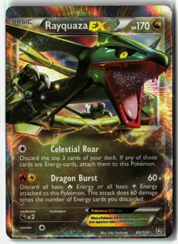Rayquaza EX ⭐ 85/124 Holo Rare EX Dragons Exalted 2012 Pokemon NM - Image 1