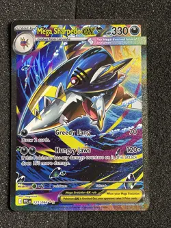 Mega Sharpedo ex 127/094 Full Art Holo Pokemon Phantasmal Flames ENG Near Mint+ - Image 1