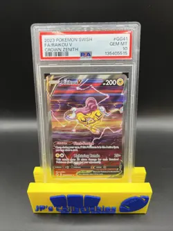 2023 POKEMON SWORD & SHIELD CROWN ZENITH #GG41 FULL ART/RAIKOU V PSA 10 - Image 1