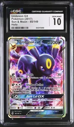 Pokemon Umbreon GX 2017 Sun & Moon 80/149 Holo CGC 10 - Image 1
