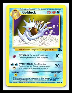 💥 GOLDUCK Fossil Rare Non Holo Pokemon 1999 Vintage # 35/62 - Image 1
