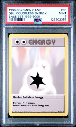 1999 POKEMON BASE SET 1999-2000 “4TH PRINT” #96 DOUBLE COLORLESS ENERGY PSA 9 - Image 1