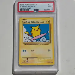 2016 POKEMON XY EVOLUTIONS #111 SURFING PIKACHU PSA 9 - Image 1