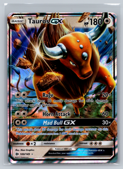 NM | Pokemon TCG | Tauros GX 100/149 | Sun & Moon | Holo Ultra Rare 001 - Image 1