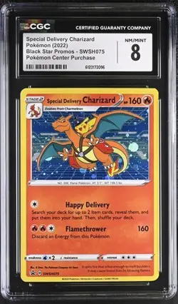 Pokemon Special Delivery Charizard 2022 Black Star Promos SWSH075 CGC 8 - Image 1