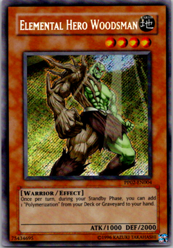 Elemental Hero Woodsman PP02-EN004 Unlimited Secret Rare LP - Image 1