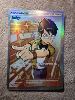 Full Art Judge 209/214 Sun Moon Lost Thunder Pokemon Card Ultra Rare - Image 1