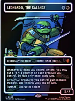 Leonardo, the Balance (0083) (Borderless) (Surge Foil) TMNT MTG Magic - Image 3