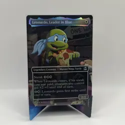 Leonardo, Leader In Blue 196 MTG: Teenage Mutant Ninja Turtles - Borderless Foil - Image 1