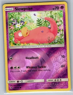 Slowpoke 48/145 Reverse Holo SM - Guardians Rising - Pokemon Card - NM - Image 1
