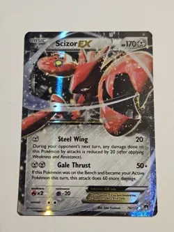 POKEMON TCG SCIZOR EX 76/122 ULTRA RARE HOLO BREAKPOINT LP/NM - Image 1