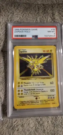 1999 Pokemon Game #16/102 Zapdos-Holo PSA 8 - Image 1