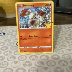 Pokemon TCG Scorbunny McDonald's 25th Anniversary Promo Holo 016/025 60 HP - Image 1