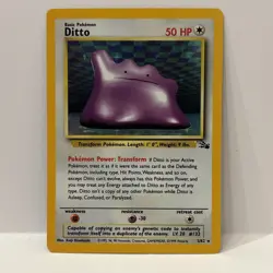 Pokemon Fossil Ditto 3/62 Vintage Holo Rare Unlimited - Image 1