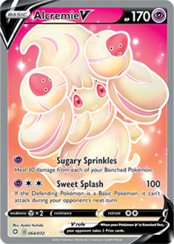 1x Alcremie V 064/072 ULTRA RARE Shining Fates Pokemon TCG Card NM - Image 1