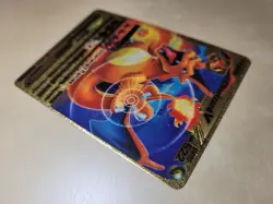 Fan Art - Interlaced Flames Charizard V Level 92 HP522 Gold Foil Pokemon Card - Image 3