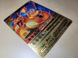 Fan Art - Interlaced Flames Charizard V Level 92 HP522 Gold Foil Pokemon Card - Image 5