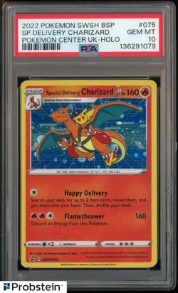 2022 Pokemon SWSH BSP PC UK #075 Special Delivery Charizard Holo PSA 10 - Image 1