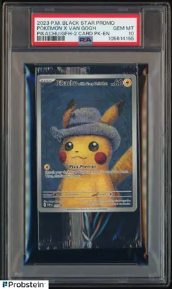 Pokemon Pikachu with Grey Felt hat Van Gogh 085 Graded Sealed Promo PSA 10 - Image 1