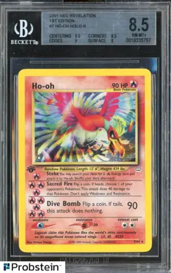 2001 Pokemon Neo Revelation 1st Edition #7 Ho-Oh Holo Rare BGS 8.5 NM-MT+ - Image 1