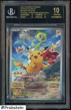 Pokemon Pikachu Scarlet/Violet Preorder JPN Promo 001/SV-P BGS 10 BLACK LABEL - Image 1