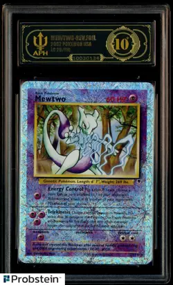 2002 Pokemon Legendary Collection #29 Mewtwo Reverse Foil APH 10 BLACK LABEL - Image 1