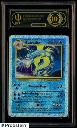 2002 Pokemon Legendary Collection #12 Gyarados Reverse Foil APH 10 BLACK LABEL - Image 1