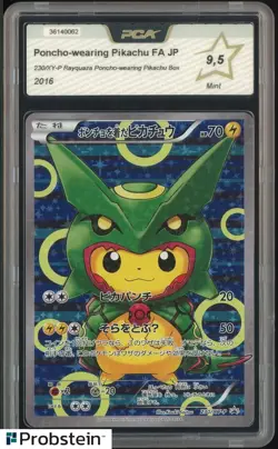 2016 Pokemon JPN XY Promo Rayquaza #230 Poncho-Wearing Pikachu PCA 9.5 MINT - Image 1