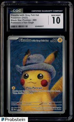 2023 Pokemon SVP EN Pokemon X Van Gogh #085 Pikachu With Gray Felt Hat CGC 10 - Image 1