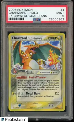 2006 Pokemon EX Crystal Guardians #4 Charizard Holo PSA 9 MINT - Image 1