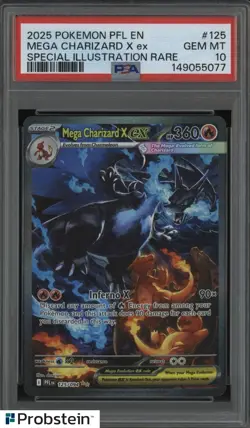 2025 POKEMON PFL EN-PHANTASMAL FLAMES #125 MEGA CHARIZARD X EX PSA 10 GEM MINT - Image 1