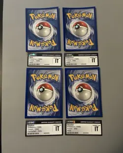 🔥 ZAPDOS HAUNTER KABUTOPS MUK SQUARE MISCUT ERROR 1995 FOSSIL POKEMON HOLO NFC - Image 2