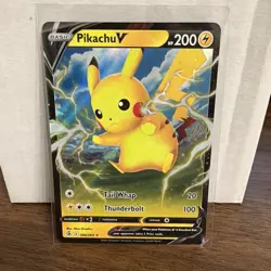 Pikachu V 086/264 Fusion Strike Holo Rare Pokemon Card TCG - Image 1