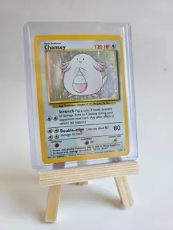 1999 Pokemon Chansey Unlimited Holo Rare Base Set 3/102 HP-DMG - Image 1