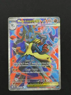 English Mega Lucario ex 160/132 Ultra Rare Full Art Pokemon Mega Evolution NM - Image 1