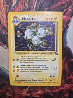 Pokemon TCG Magneton 11/62 Fossil Holo Rare Unlimited MP/HP - Image 1