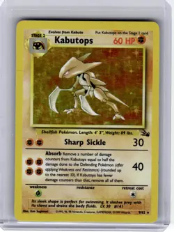 1999 Pokemon—Kabutops #9 Fossil—Rare Holo [Damage] - Image 1