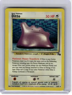 1999 Pokemon—Ditto #3 Fossil—Rare Holo [Damage] - Image 1