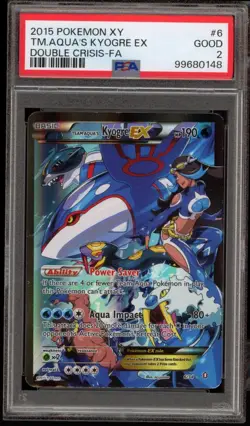 Pokemon Team Aqua's Kyogre EX Double Crisis Full Art #6 PSA 2- RARE LOW POP - Image 1