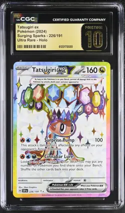 Pokemon 2024 Tatsugiri ex UR-Holo Surging Sparks #226 CGC PRISTINE 10 - Image 1